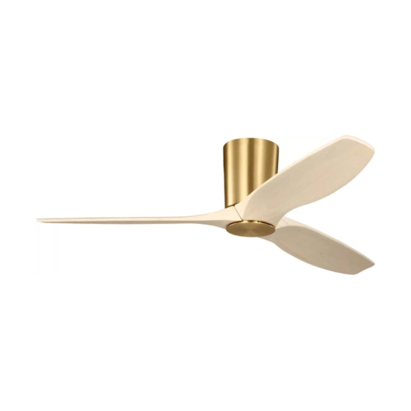 Visual Comfort 3SYRHSM52 Seyra Smart 52" Hugger Ceiling Fan with LED Light Kit-Burnished Brass with Washed White Oak Blades