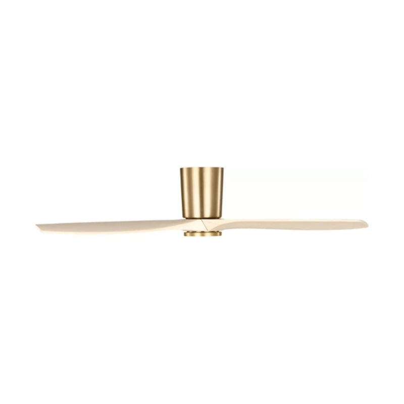 Visual Comfort 3SYRHSM52 Seyra Smart 52" Hugger Ceiling Fan with LED Light Kit-Burnished Brass with Washed White Oak Blades
