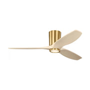 Visual Comfort 3SYRHSM52 Seyra Smart 52" Hugger Ceiling Fan with LED Light Kit-Burnished Brass with Washed White Oak Blades