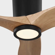 Visual Comfort 3SYRHSM52 Seyra Smart 52" Hugger Ceiling Fan with LED Light Kit-Midnight Black with Natural Honey Blades