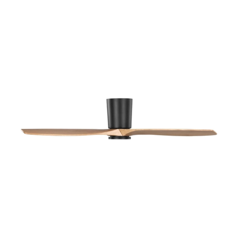 Visual Comfort 3SYRHSM52 Seyra Smart 52" Hugger Ceiling Fan with LED Light Kit-Midnight Black with Natural Honey Blades
