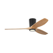Visual Comfort 3SYRHSM52 Seyra Smart 52" Hugger Ceiling Fan with LED Light Kit-Midnight Black with Natural Honey Blades