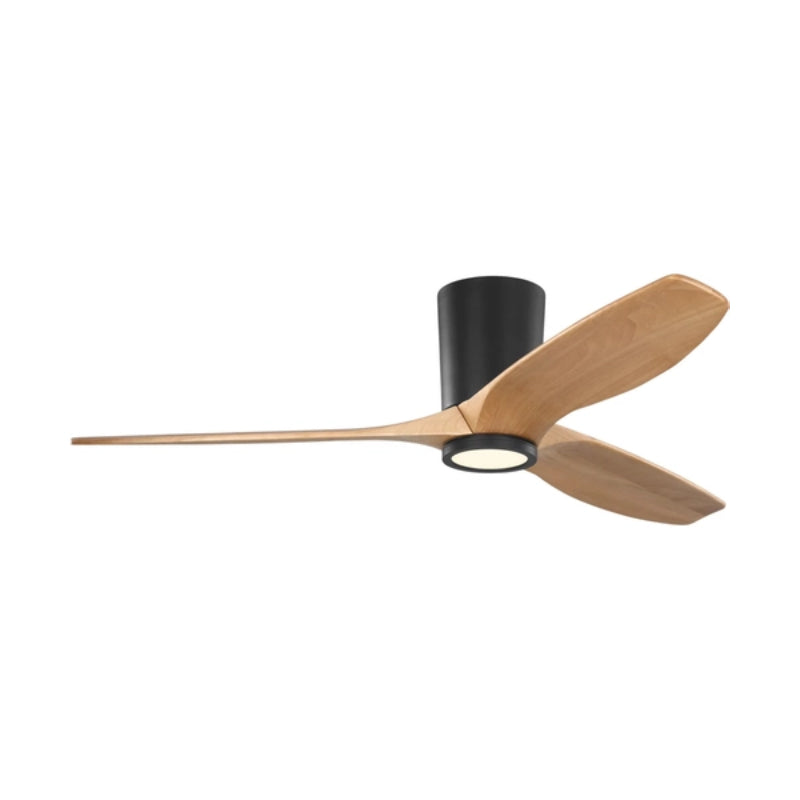 Visual Comfort 3SYRHSM52 Seyra Smart 52" Hugger Ceiling Fan with LED Light Kit-Midnight Black with Natural Honey Blades