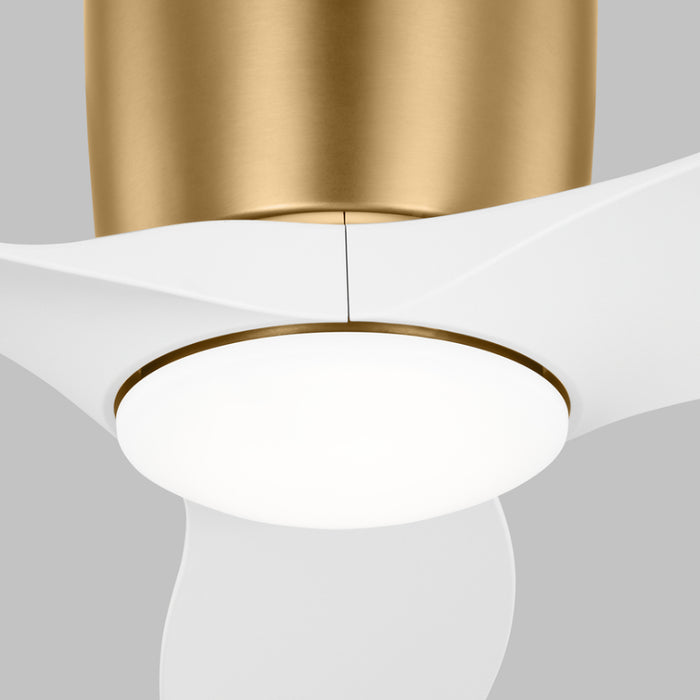 Generation Titus 52" Hugger Ceiling Fan with LED Light Kit - Satin Brass with Matte White Blades