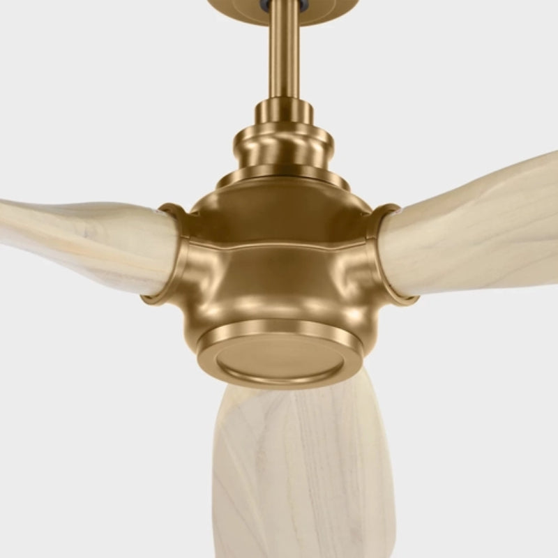 Visual Comfort 3VALSM60 Valiant Smart 60" Ceiling Fan-Burnished Brass with Washed White Oak Blades