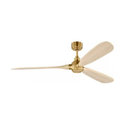 Visual Comfort 3VALSM60 Valiant Smart 60" Ceiling Fan-Burnished Brass with Washed White Oak Blades