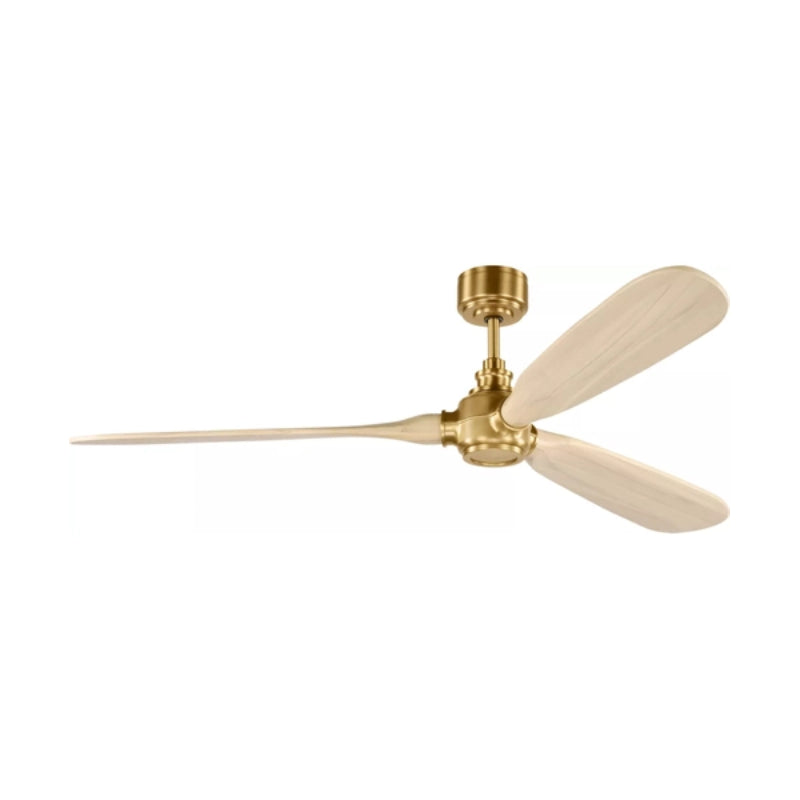 Visual Comfort 3VALSM60 Valiant Smart 60" Ceiling Fan-Burnished Brass with Washed White Oak Blades