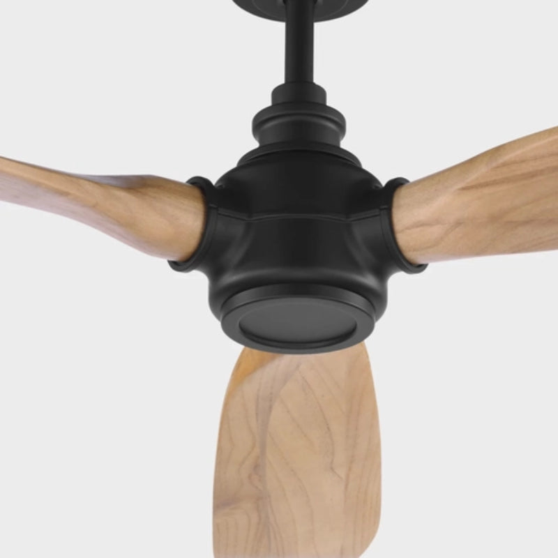 Visual Comfort 3VALSM60 Valiant Smart 60" Ceiling Fan-Matte Black with Natural Honey Blades