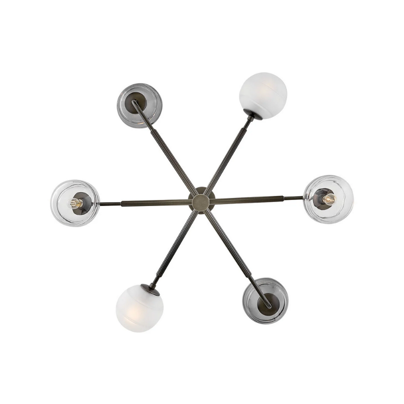 Fredrick Ramond FR30506 Oberon 6-lt 37" LED Chandelier - Black Oxide