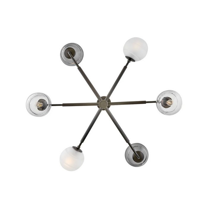 Fredrick Ramond FR30506 Oberon 6-lt 37" LED Chandelier - Black Oxide