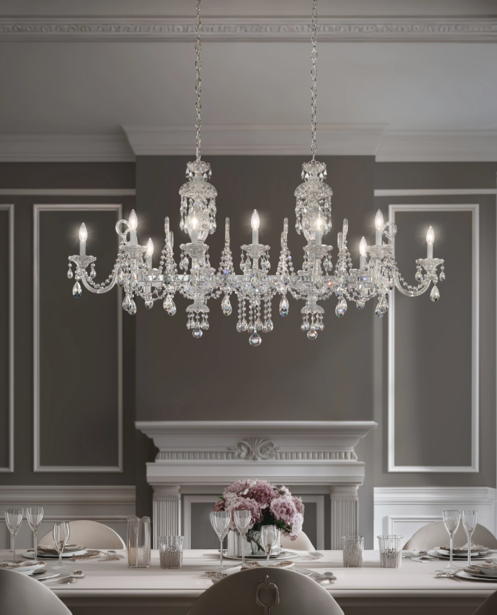Schonbek S6912 Sterling Linear 12-lt 58" Chandelier