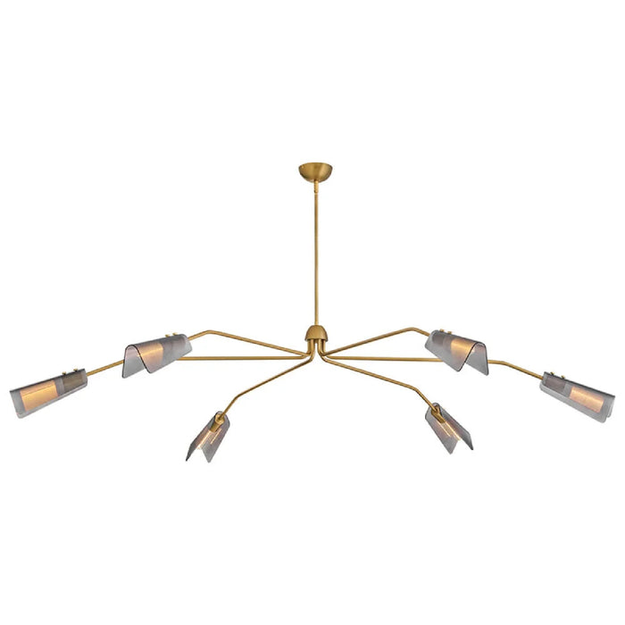 Hinkley 48306 Altman 6-lt 80" LED Chandelier - Lacquered Brass