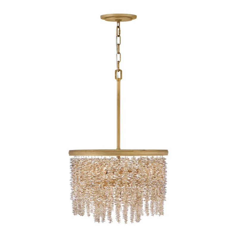 Fredrick Ramond FR41493 Rubina 4-lt 18" LED Pendant - Burnished Gold/Light Amber Crystal