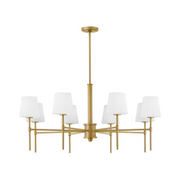 Hinkley 46956 Saunders 8-lt 40" LED Chandelier - Lacquered Brass
