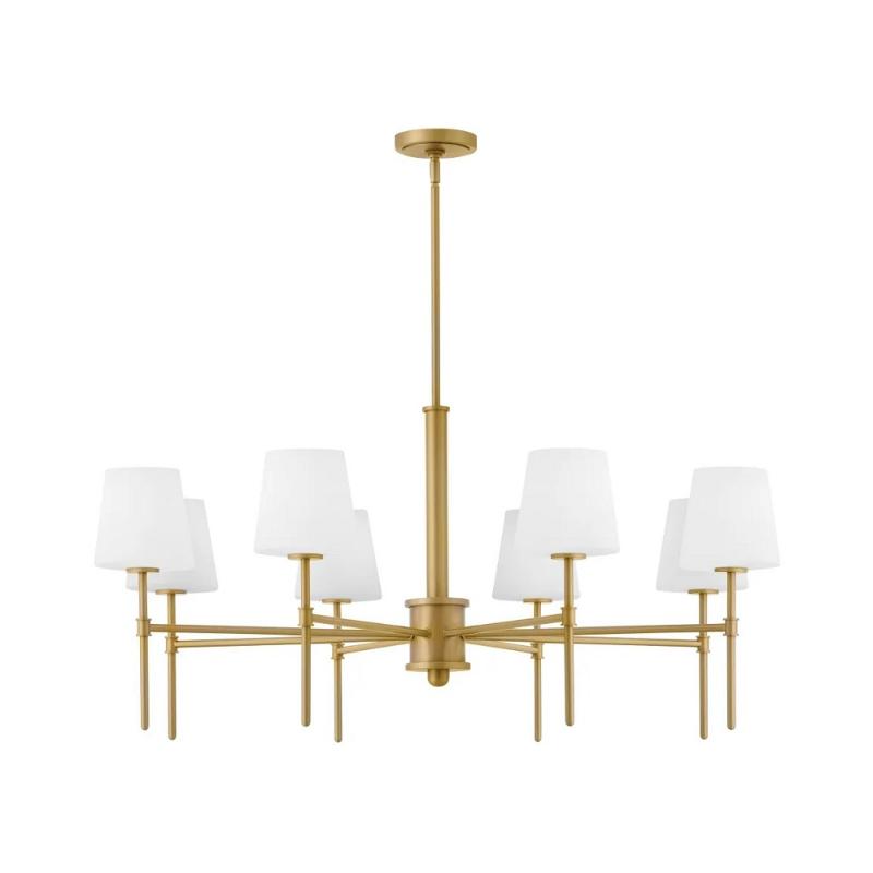 Hinkley 46956 Saunders 8-lt 40" LED Chandelier - Lacquered Brass