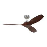 Visual Comfort Collins Smart 52" Ceiling Fan - Brushed Steel with Dark Walnut Blades