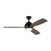 Visual Comfort Ikon 52" Ceiling Fan with LED Light Kit - Aged Pewter with Light Grey Weathered Oak Blades