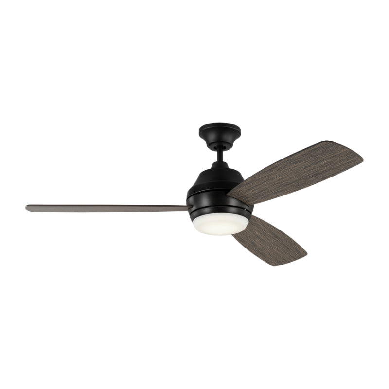 Visual Comfort Ikon 52" Ceiling Fan with LED Light Kit - Aged Pewter with Light Grey Weathered Oak Blades