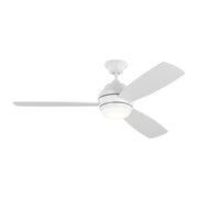 Visual Comfort Ikon 52" Ceiling Fan with LED Light Kit - Matte White with Matte White Blades