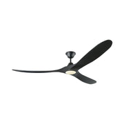Visual Comfort Maverick 70" Ceiling Fan with LED Light Kit - Matte Black with Matte Black Blades
