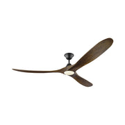 Visual Comfort Maverick 70" Ceiling Fan with LED Light Kit - Matte Black with Dark Walnut Blades