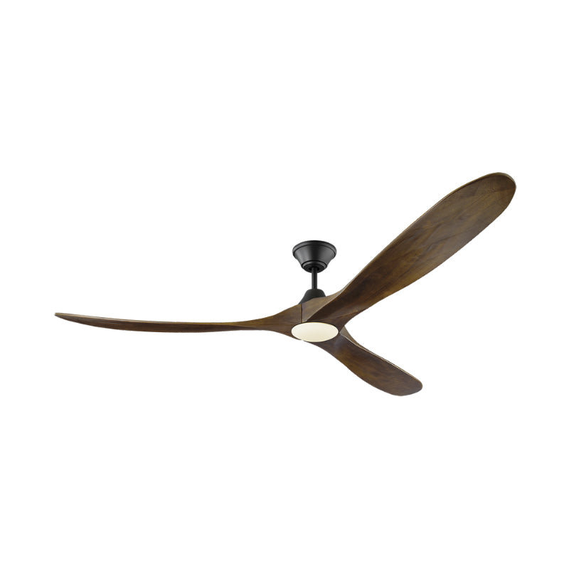 Visual Comfort Maverick 70" Ceiling Fan with LED Light Kit - Matte Black with Dark Walnut Blades