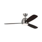Generation Orbis 52" Ceiling Fan with LED Light Kit-Brushed Steel with Silver/American Walnut Blades