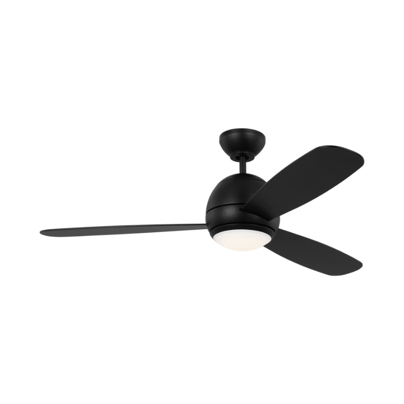 Generation Orbis 52" Ceiling Fan with LED Light Kit-Midnight Black with Midnight Black/American Walnut Blades