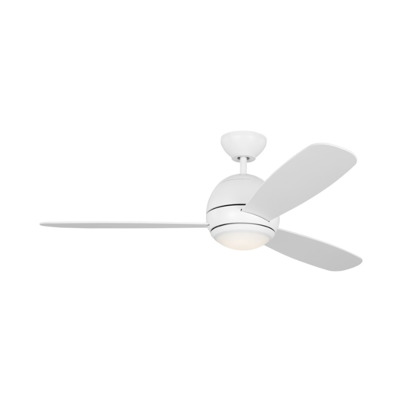 Generation Orbis 52" Ceiling Fan with LED Light Kit-Matte White with Matte White Blades