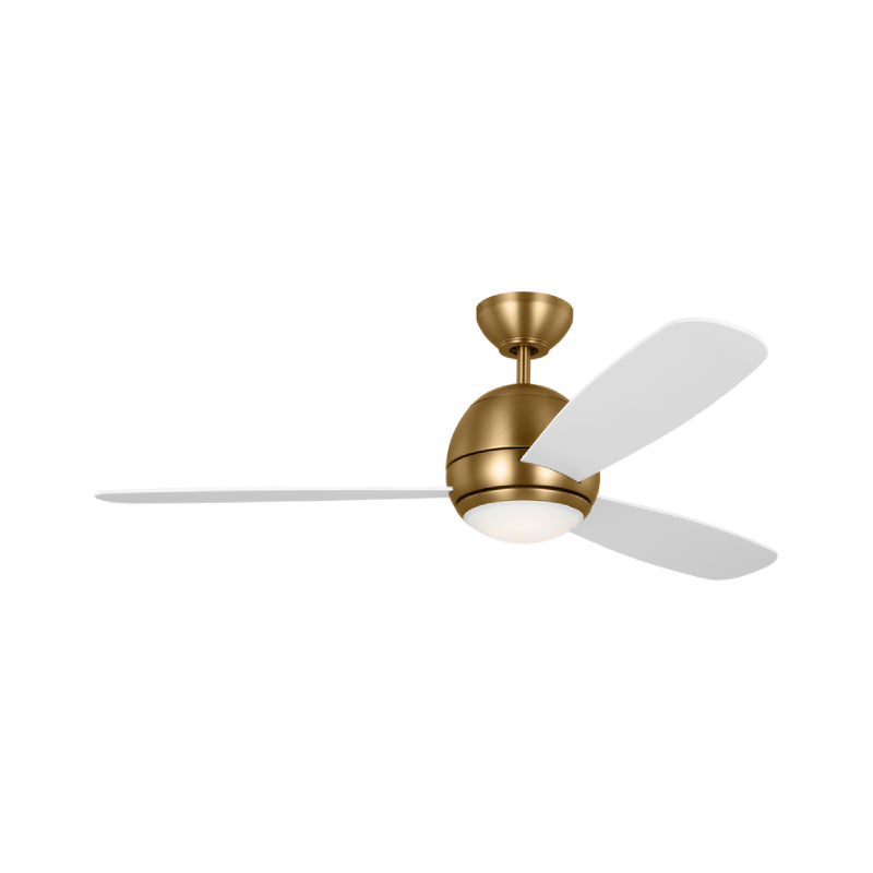 Generation Orbis 52" Ceiling Fan with LED Light Kit-Satin Brass with Matte White Blades