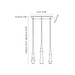 Bover Slend Set 3 Rectangular 3-lt 28" LED Pendant