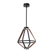 Hubbardton Forge 401320 Aspen 3-lt 17" LED Small Lantern - Black/Leather Chestnut