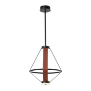 Hubbardton Forge 401320 Aspen 3-lt 17" LED Small Lantern - Black/Leather Chestnut