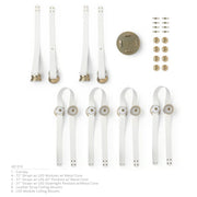 Hubbardton Forge 401322 SNAPS 12-lt 18" LED Pendant w/Metal Cones - Modern Brass/Leather White
