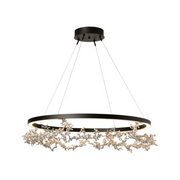 Hubbardton Forge 401330 Coral 1-lt 41" LED Ring Pendant - Oil Rubbed Bronze/Sterling