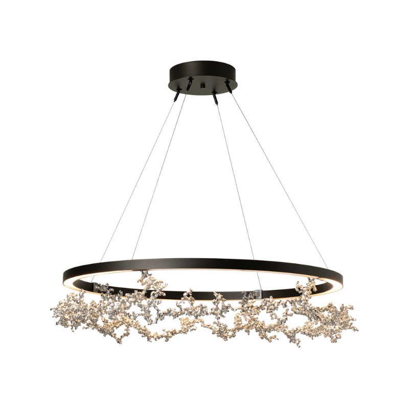Hubbardton Forge 401330 Coral 1-lt 41" LED Ring Pendant - Oil Rubbed Bronze/Sterling