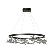 Hubbardton Forge 401330 Coral 1-lt 41" LED Ring Pendant - Oil Rubbed Bronze/Sterling