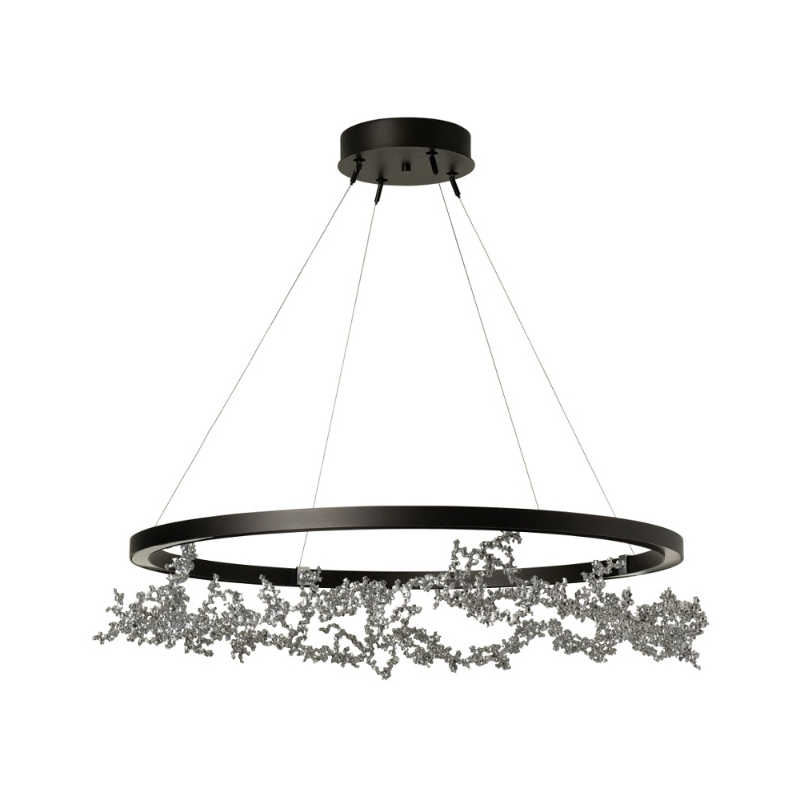 Hubbardton Forge 401330 Coral 1-lt 41" LED Ring Pendant - Oil Rubbed Bronze/Sterling
