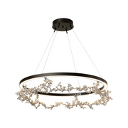 Hubbardton Forge 401330 Coral 1-lt 41" LED Ring Pendant - Oil Rubbed Bronze/Sterling