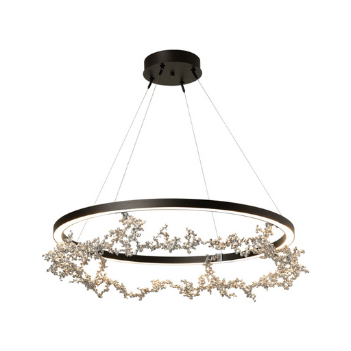 Hubbardton Forge 401330 Coral 1-lt 41" LED Ring Pendant - Oil Rubbed Bronze/Sterling