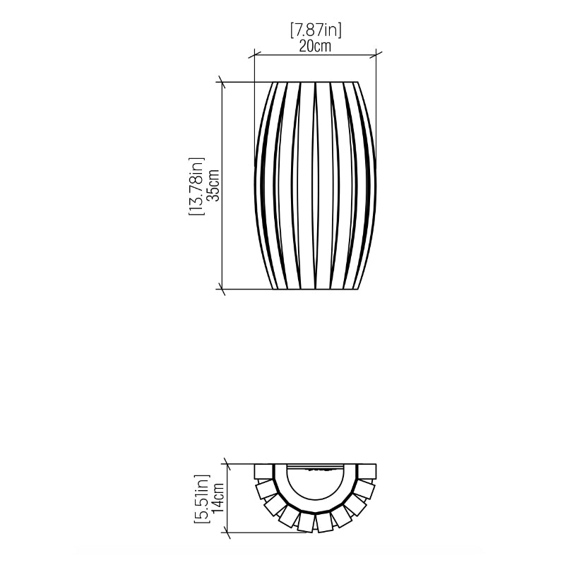Accord 4014 Barrel 2-lt 14" Tall LED Wall Light