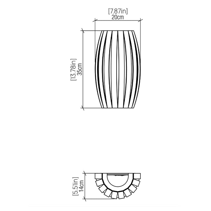 Accord 4014 Barrel 2-lt 14" Tall LED Wall Light