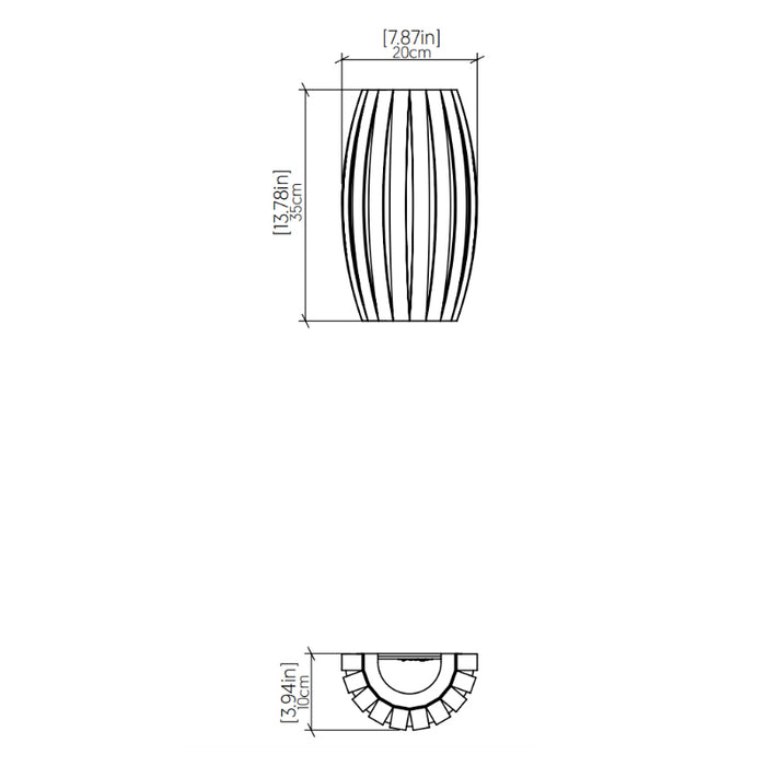 Accord 4014LED Barrel 1-lt 14" Tall Wall Light