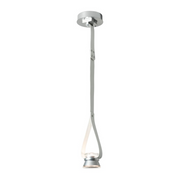 Hubbardton Forge 401849 SNAPS 1-lt 6" LED Pendant w/Metal Cone - Sterling/Leather White
