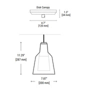 PrentaLux 403 Series 3DP Pendant with Disk Canopy