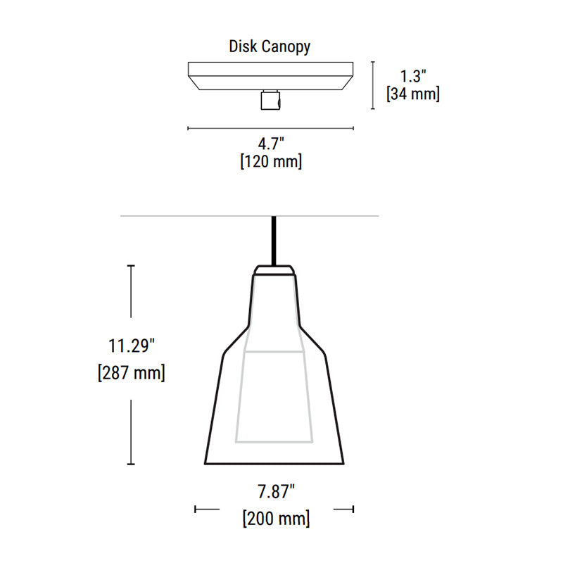 PrentaLux 403 Series 3DP Pendant with Disk Canopy