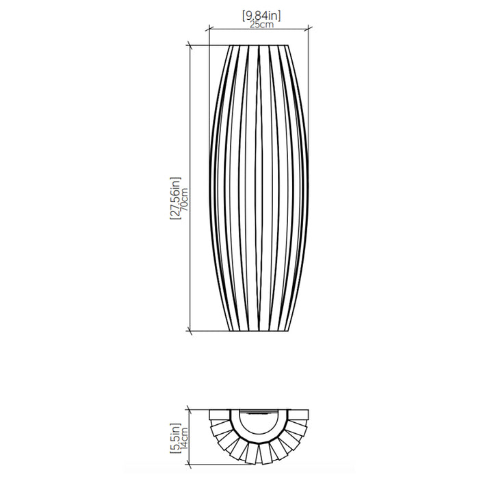 Accord 4040 Barrel 1-lt 28" Tall LED Wall Light