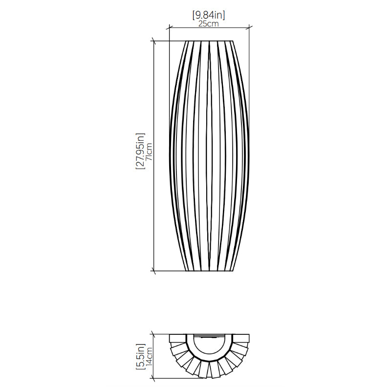 Accord 4040LED Barrel 1-lt 28" Tall LED Wall Light