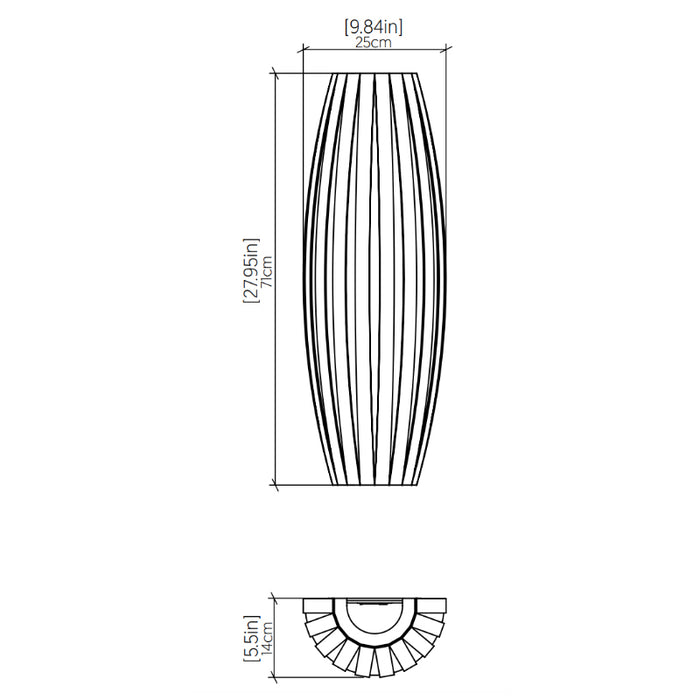 Accord 4040LED Barrel 1-lt 28" Tall LED Wall Light
