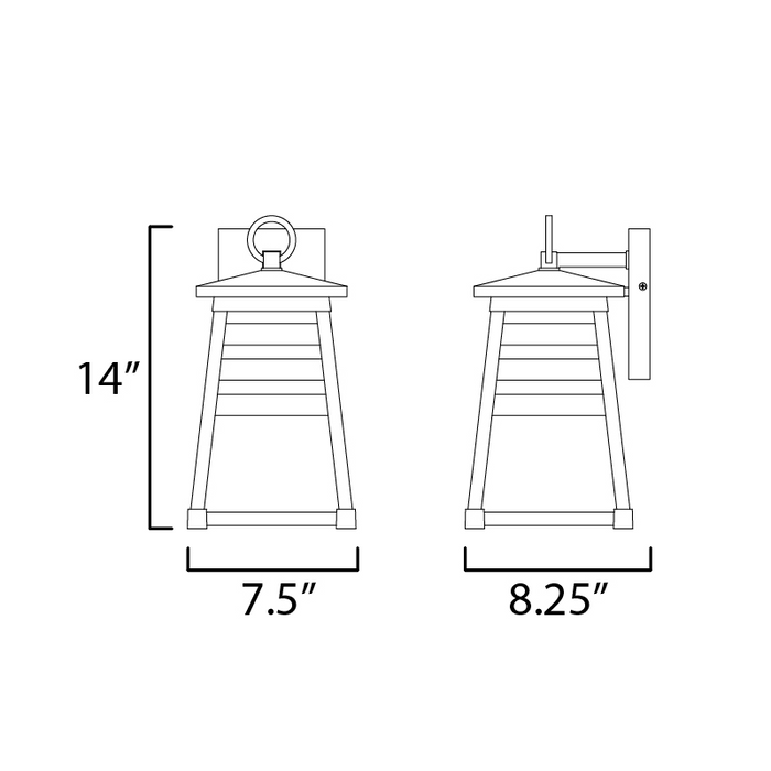 Maxim 40632 Shutters 1-lt 14" Tall Outdoor Wall Sconce